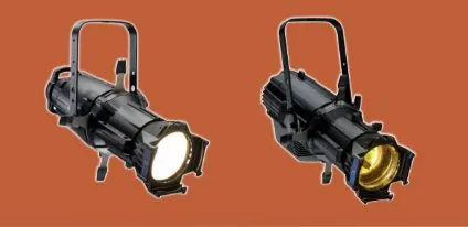 Two profile lanterns with long barrel lenses for sharply shaped beams
